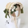 Party Supplies Lolita Tea Straw Hat Flat Bonnet Mori Girl Gorgeous Elegant Princess Multi Layer Lace Flower BNT B1833