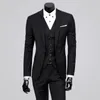 Costumes pour hommes Grand costume d'affaires Lisse Couleur pure Fermeture à glissière Solide Hommes Formel Slim Fit