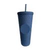 710ml Coffee Cup Summer Holiday Cold Water Mug Tumbler Cup With Straw Double Layer Plastic Durian Diamond Radiant Goddess Cups 210235j