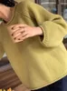 Suéteres de mujer Jersey informal liso de 6 colores, suéter para mujer con cuello redondo, Top de manga corta abombada, jersey de punto largo suelto para mujer 231005