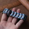 Bracelets de montre Bracelets de montre en céramique Bracelets bracelet noir avec couleur bleue 20MM 21MM 22MM 23MM 24MM montres accessoires ceinture de mode For305n