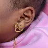 Hoop Huggie 3UMeter Heart Custom Name Stud Earrings For Girl Kid Personality Baby Cute Nameplate Earring Stainless Steel Gift 231005