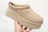 Slippers Tazz Slippers Tasman Fur Slides الكلاسيكية بذور الخردل الفائقة منصة Mini Boot Slip-on Les Petites Suede Wool Blend Winter Winter Boots Size 35-44 Uggsity 88