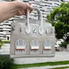 Sac fourre-tout Original nouveau 20cm petite maison en cuir véritable femmes sac à main en peau de vache Crocodile contraste couleur décontracté