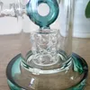 Bong en verre de style narguilé bleu lac de 13,9 pouces avec perc suisse et joint femelle de 18 mm