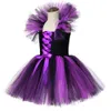 Girl's Dresses Witch Tutu Dress for Girls Halloween Costumes for Kids Girl Fancy Dresses Knee Length The Witches Child Clothes with Hat Broom 231005