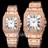 Women Mechanical Watchsquare all all stail steel automatic wristwatch no calendar couple watches3032