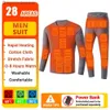 Sous-vêtements thermiques pour femmes Nouveaux hommes 28 zones de chauffage hiver veste chauffante thermique gilet sous-vêtements chauffants combinaison de Ski pour hommes USB vêtements de chauffage électrique FleeceL231005