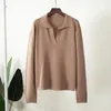 Kvinnors tröjor Foridol Solid Loose Autumn Women Pullover Tröja Grundläggande Sticked Office Lady Jersey Vinterkläder Mångsidiga stickade kläder