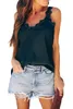 Tanks Femmes Noir Façade Dentelle Patchwork Cami Débardeur Femmes 2023 Blanc / Abricot Gilet D'été Sans Manches Camisole Col En V Slim Sexy Tops Tees