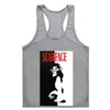 Herrtankstoppar Titel: Scarface Lion Gym T-Tank Top Menking of Personality Graphic Digital Direct Injection Cotton Cartoon Ho