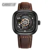 Carotif Auto Mechanical Mens Watches Relogio Masculino Top Brand Luxury Leather Business Watch Erkek Kol Saati Montre Homme J19070215L