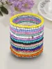 Strand 16 Women's Bohemian Style Glass Rice Beads Seed Multi-colored Stacked Bracelet Set