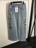 GZ SML Designer Sexy New Fashion Stampato Jeans da donna a vita alta Blu Bianco Casual Pantaloni a matita