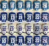 Uomo Retro Hockey 13 Mats Sundin Jersey Retire 19 Joe Sakic 21 Peter Forsberg 26 Peter Stastny 10 Guy Lafleur 22 Marois Vintage Classic Navy Blue White Stitched