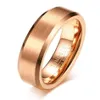 Wedding Ring 6mm rose gold brushed Tungsten Carbide mens ring for men and women comfort fit in USA and Europe250s