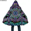 Män blandar trippy psykedelisk svamp svamp 3d tryck drömmantel tjocka varm huva män överrock päls vindtät fleece cape robe filt 1 231005