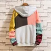 Men's Hoodies Men Autumn Winter Casual Loose Fashion Mans Punk Hip Patchwork Pullover Hooded Tops Couples Male Moda Streetwear