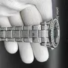 Zegarek z pełnym diamentowym Sky Watch 40 mm luksusowy lodowany zegarek automatyczny mężczyźni srebrna obudowa ze stali nierdzewnej czarna twarz Wodoodporna stali nierdzewna zestaw diamond226n