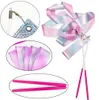 Lichaamsmechanica Kleding 2M 4M Kunstgymnastiek Ballet Danslint met Twirling Stick Kid Knipperend Glitter Sport Prestatie Strip Show Prop 231005