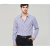 Chemises décontractées pour hommes printemps et automne chemise ample décontractée imprimé fleur bouton de revers à manches longues haut de luxe léger