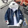 Herenjassen Hip Hop Heren Jeansjassen Met Capuchon Mannelijke Toevallige Bovenkleding 2022 Nieuwe Herfst Winter Mode Slim Fit Jas Mannen denim Jasje Streetwear T231005