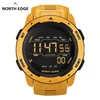 North Edge Men Digital Watch Men's Sports Es Dual Time Pedometer Alarm Clock Waterproof 50m Militär 220212217Q