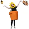 Costumes de mascotte Hilarant Suower Pot de fleur en pot Outfit Halloween Carnaval Jeu de rôle Mascarade Ball Mâle et Femelle Combinaison Adulte