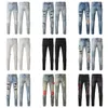 Mens Designer Jeans para Mens Calças Homem Preto Skinny Rip Branco Patch Denim Biker Snake Bordado2145