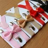 Bow Ties Fashion Justerbara och elastiska barn hängslen med Bowtie Tie Set Matching Outfits For Girl Boys Clothes209s