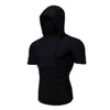 Summer Men's T Shirt Personality Stretch Ninja Suit Hooded Casual Short Sleeved Men T Shirt Mask Suit G220217269g