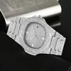 Moda iced out relógio masculino diamante aço hip hop relógios masculinos marca superior de luxo relógio ouro reloj hombre relogio masculino 210407276s