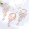 Halsband örhängen set Godki Big Fashion Luxury Round Bubble Earring Set For Women Wedding Party Full Zircon Dubai Bridal Jewelry