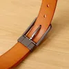 Belts Y2K Genuine Leather Luxury Belt For Men's Personality First Layer Cowhide Car Line Rub Color Young Yellow-Brown Man