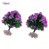 Dekorativa figurer 10st 6cm Purple Flower Tree Model Train Artificial Miniature Landskap Railroad Decoration Building Landscape