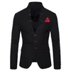 Slim-Fit-Anzugjacke für Herren, modischer Herrenanzug, lässiger Blazer, Stehkragen, Partykostüm, solide Herren-Blazerjacke d91004277f