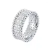Anéis de cluster feminino único fileira zircon céu estrela anel 3a alta qualidade luxo personalizado moda jóias presente do dia dos namorados