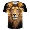 Herren T-Shirts 2021 3D-gedrucktes T-Shirt Löwe Spaß T-Shirt Kinder Jungen Mädchen Kleidung Hip Hop Coole Sommer Tops Kurzarm 4T-14T224L