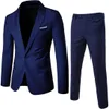 Jaquetas masculinas primavera verão padrinhos masculinos de duas peças completa terno masculino conjunto casual casamento boate slim fit blazer preto para homens 231005