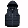 Gilets pour hommes Hommes Gilet Mode Capuche Couleur Solide Marque Manteaux Casual Veste de survêtement 2023 Automne et hiver sans manches pour