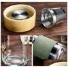 Tumblers Ups 12Oz Glass Water Bottles Heat Resistant Round Office Tea Cup With Stainless Steel Infuser Strainer Mug Car Drop Deliver Oty3W