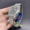 Nowy mrożony diamentowy zegarek dla mężczyzn Watch Scale Watche Silver Silna ze stali nierdzewnej Automatyczna mechaniczna zegarek268y