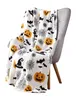 Cobertores Halloween Throw Blanket Lanterna Abóboras com Milho Doce para Sofá Cama Cadeira ou Dormitório Super Macio Leve King Queen Size 230928