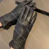 Klasyczne tkane rękawiczki designerskie damskie gęste skórzane zimowe ciepłe rękawiczki panie na zewnątrz cylink pięć palców rękawiczki