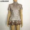 الإناث مثير الترتر لباس الذهب قطعة واحدة مصغرة فستان قصير ملهى ملهى نادي النادي دي جي راقصة راقصة GOGO عرض الأداء 260X