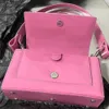 Special-Interest Design Rosa Box Tasche Weibliche 2022 Neue Saturn Schulter Taschen Textur Patent Leder All-Match Unterarm Tasche Dame