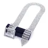 Collier ras du cou avec boucle de ceinture pour femmes, collier court épais en cristal, strass, chaîne épaisse, bijoux pour femmes