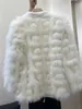 Femmes Fourrure Faux Vison 3D Boules De Poils Manteau Femmes Hiver Col Rabattu Imitation Bomber Veste Moelleux Cardigan À Lacets Furry Tops 230928