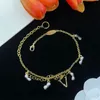 Jewelry designer bracelets love charm bracelet monogram blossom flower thin chain jewelers pulsera luxury letter lock gold bracele298C