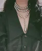 Kvinnor med hög kvalitet julklappar smycken kvinnor högklassig grå glaspärla halsband med lång pärlhalsband som kan bäras på grund av sätt halsband